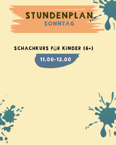Sonntag: Schachkurs für kinder