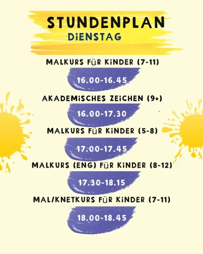 Dienstag: Malkurs für kinder, Akademisches zeihen