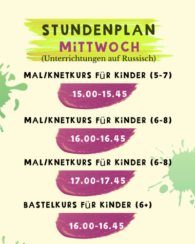 Mittwoch: Mal- und knekurs für kinder ab 5
