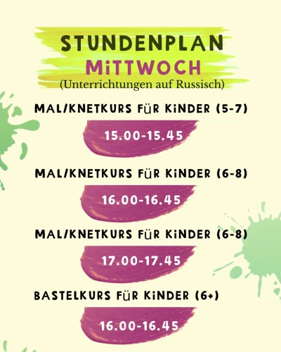 Mittwoch: Mal- und knekurs für kinder ab 5